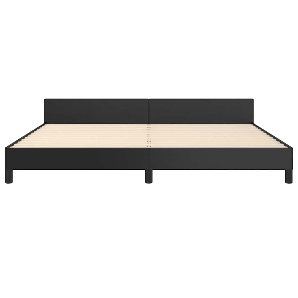 Cadre de lit avec tête de lit sans matelas noir 200x200 cm - XIOS