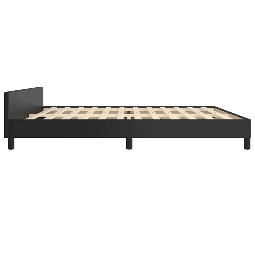 Cadre de lit avec tête de lit sans matelas noir 200x200 cm - XIOS