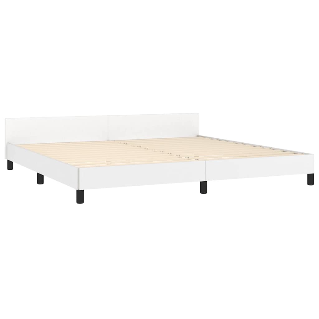 Cadre de lit avec tête de lit sans matelas blanc 200x200 cm - XIOS