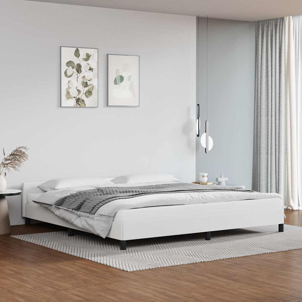 Cadre de lit avec tête de lit sans matelas blanc 200x200 cm - XIOS