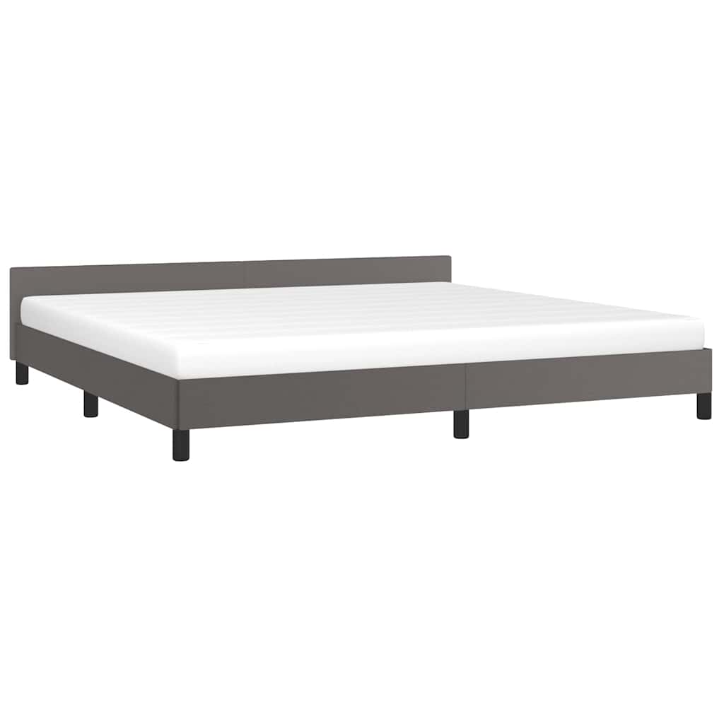 Cadre de lit avec tête de lit sans matelas gris 200x200 cm - XIOS
