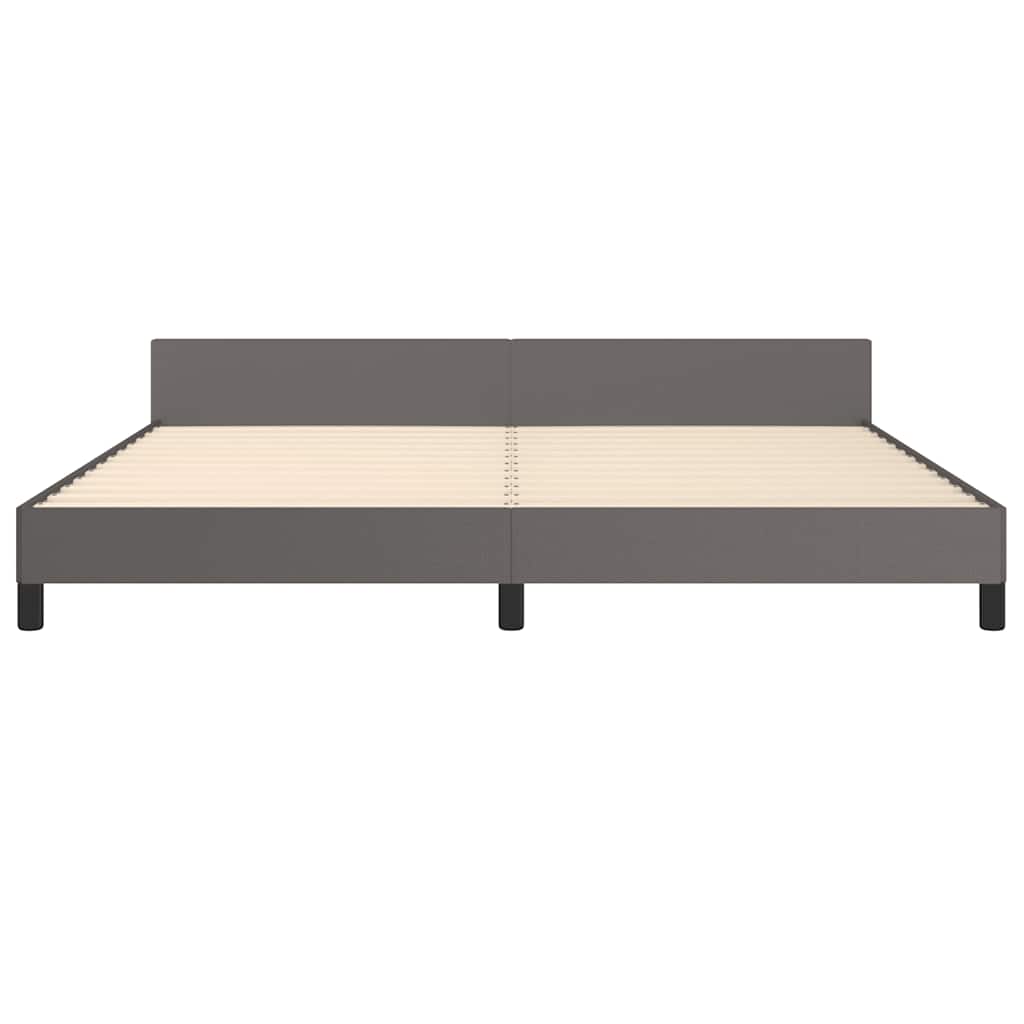 Cadre de lit avec tête de lit sans matelas gris 200x200 cm - XIOS