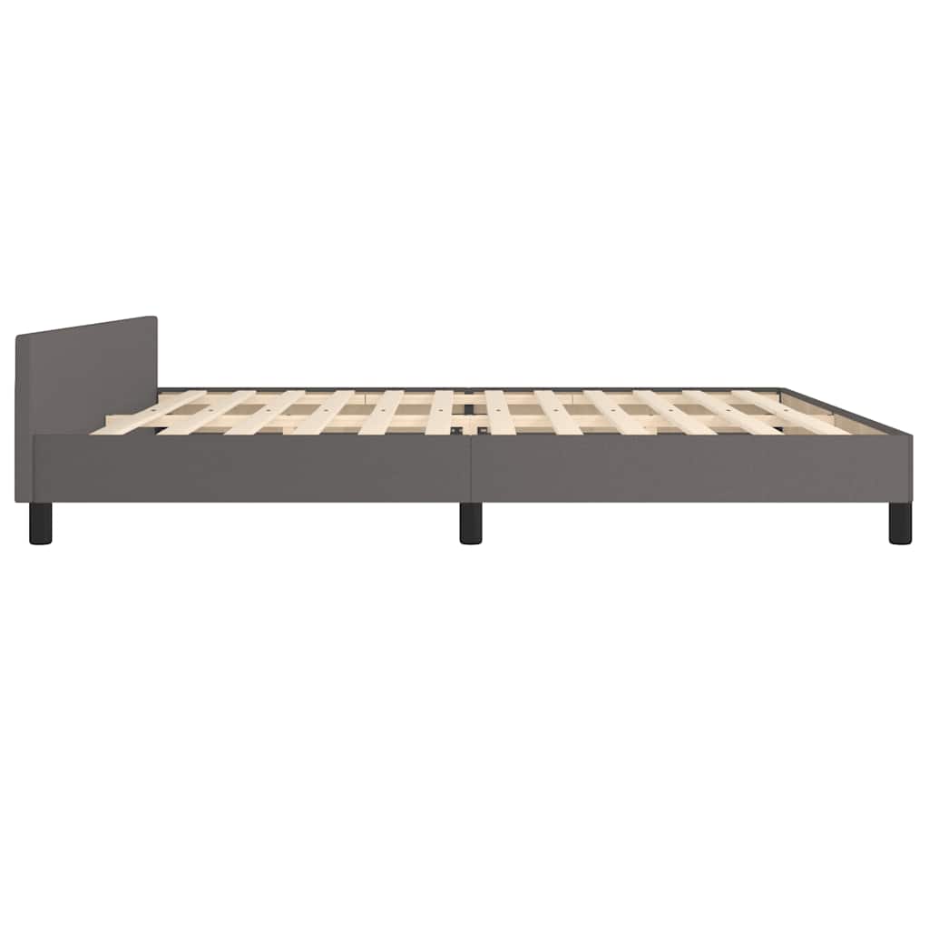 Cadre de lit avec tête de lit sans matelas gris 200x200 cm - XIOS