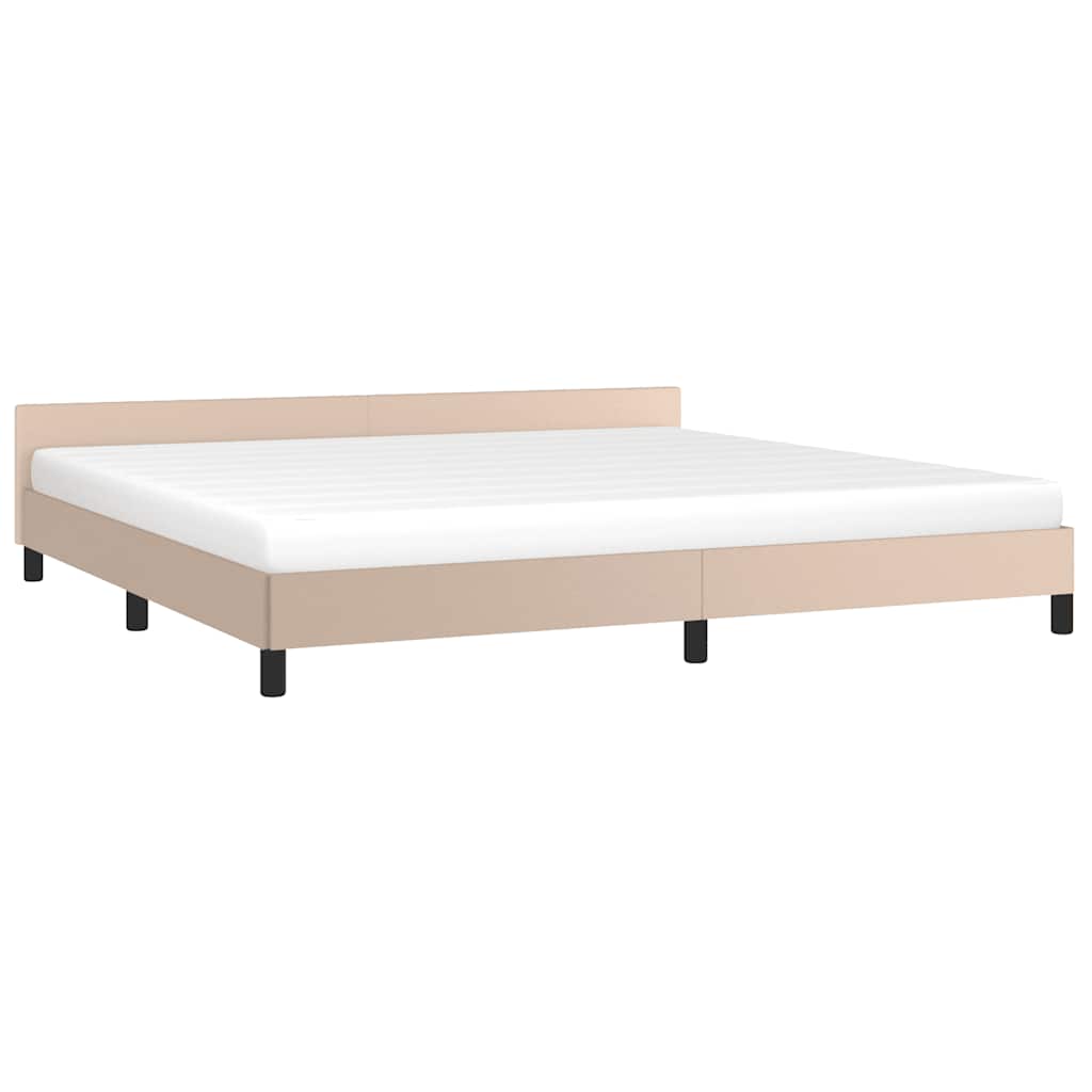 Cadre de lit avec tête de lit sans matelas cappuccino 200x200cm - XIOS