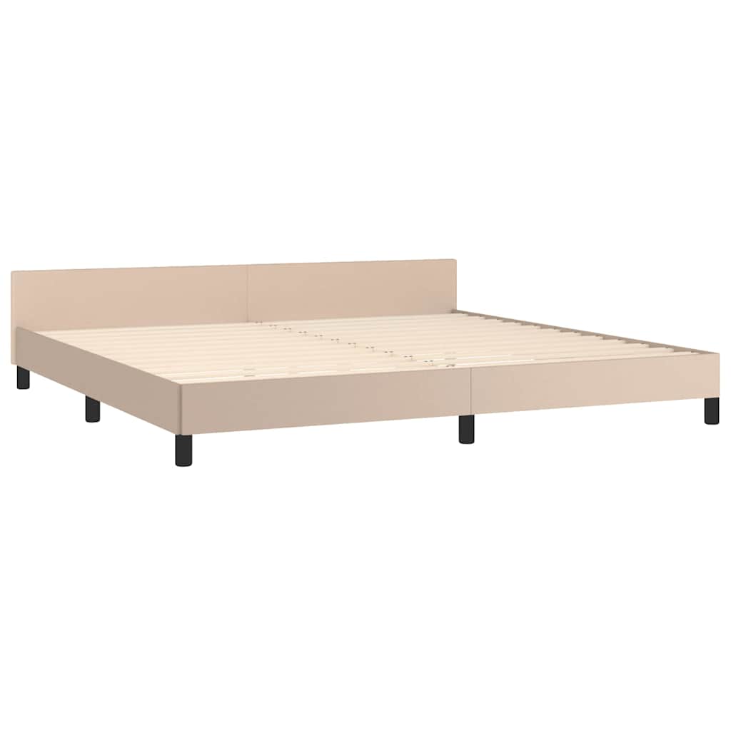 Cadre de lit avec tête de lit sans matelas cappuccino 200x200cm - XIOS