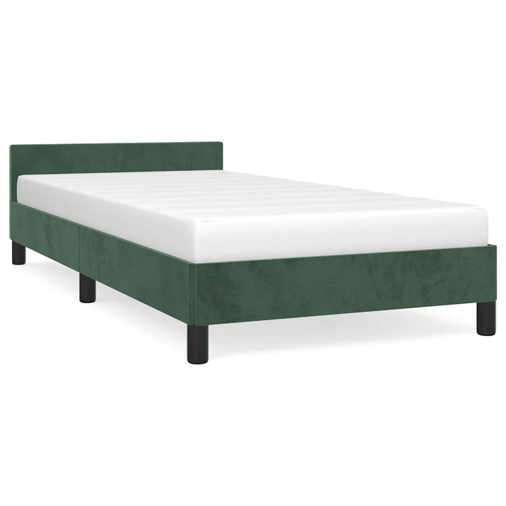 Cadre de lit sans matelas vert foncé 80x200 cm velours - XIOS