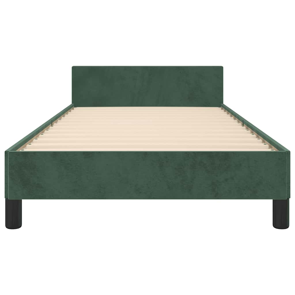 Cadre de lit sans matelas vert foncé 80x200 cm velours - XIOS