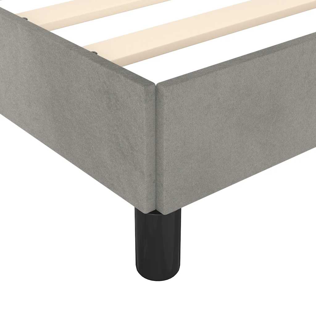 Cadre de lit sans matelas gris clair 90x190 cm velours - XIOS