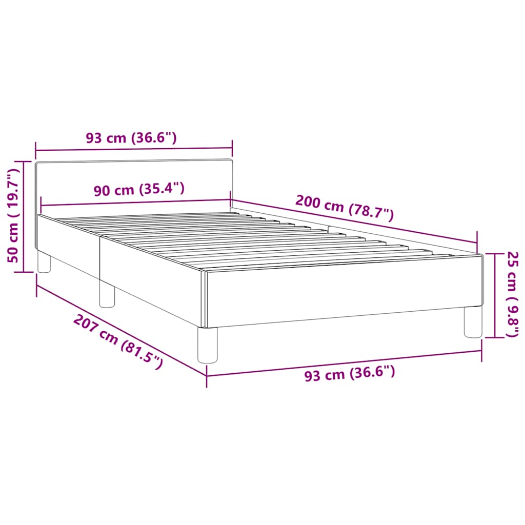 Cadre de lit sans matelas vert foncé 90x200 cm velours - XIOS