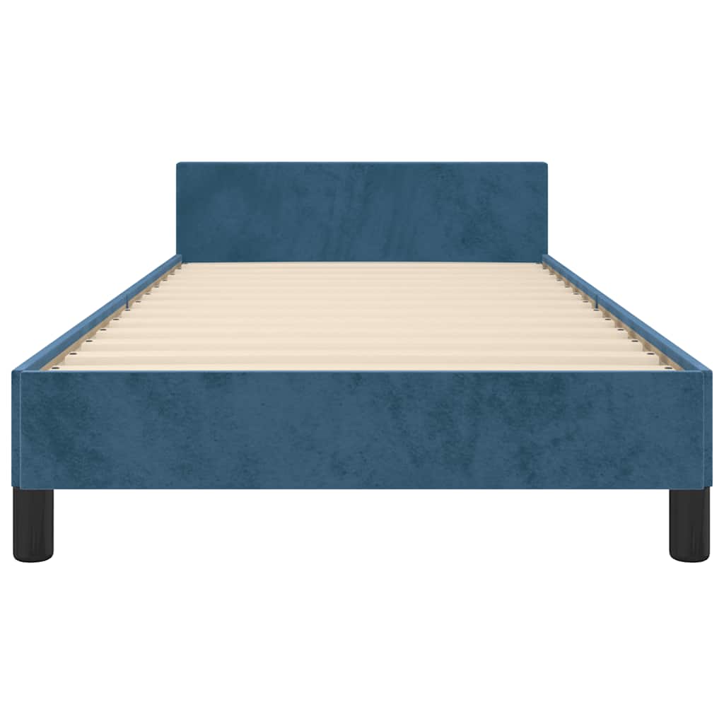 Cadre de lit sans matelas bleu foncé 90x200 cm velours - XIOS