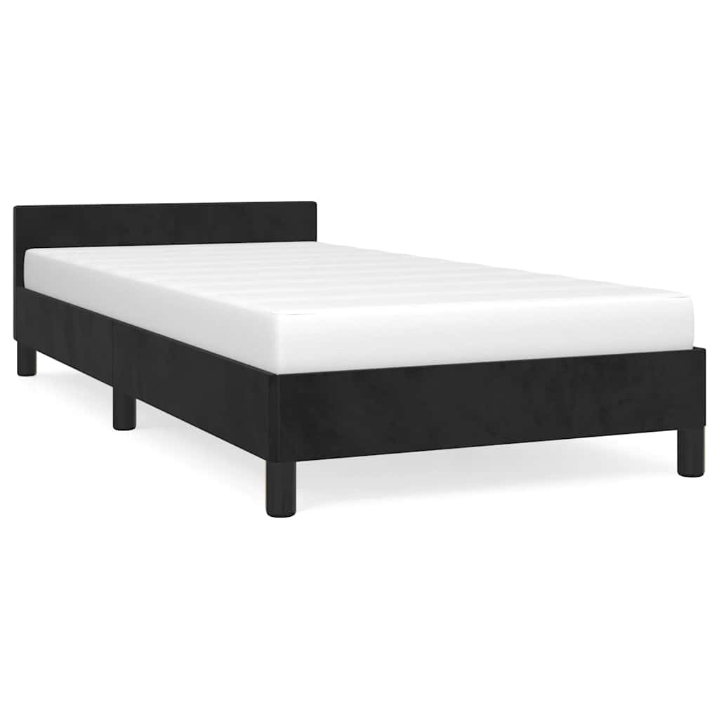 Cadre de lit sans matelas noir 100x200 cm velours - XIOS