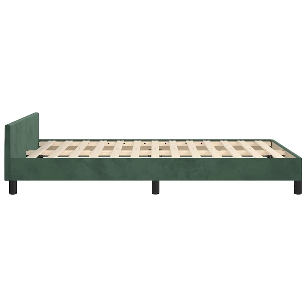 Cadre de lit sans matelas vert foncé 120x200 cm velours - XIOS