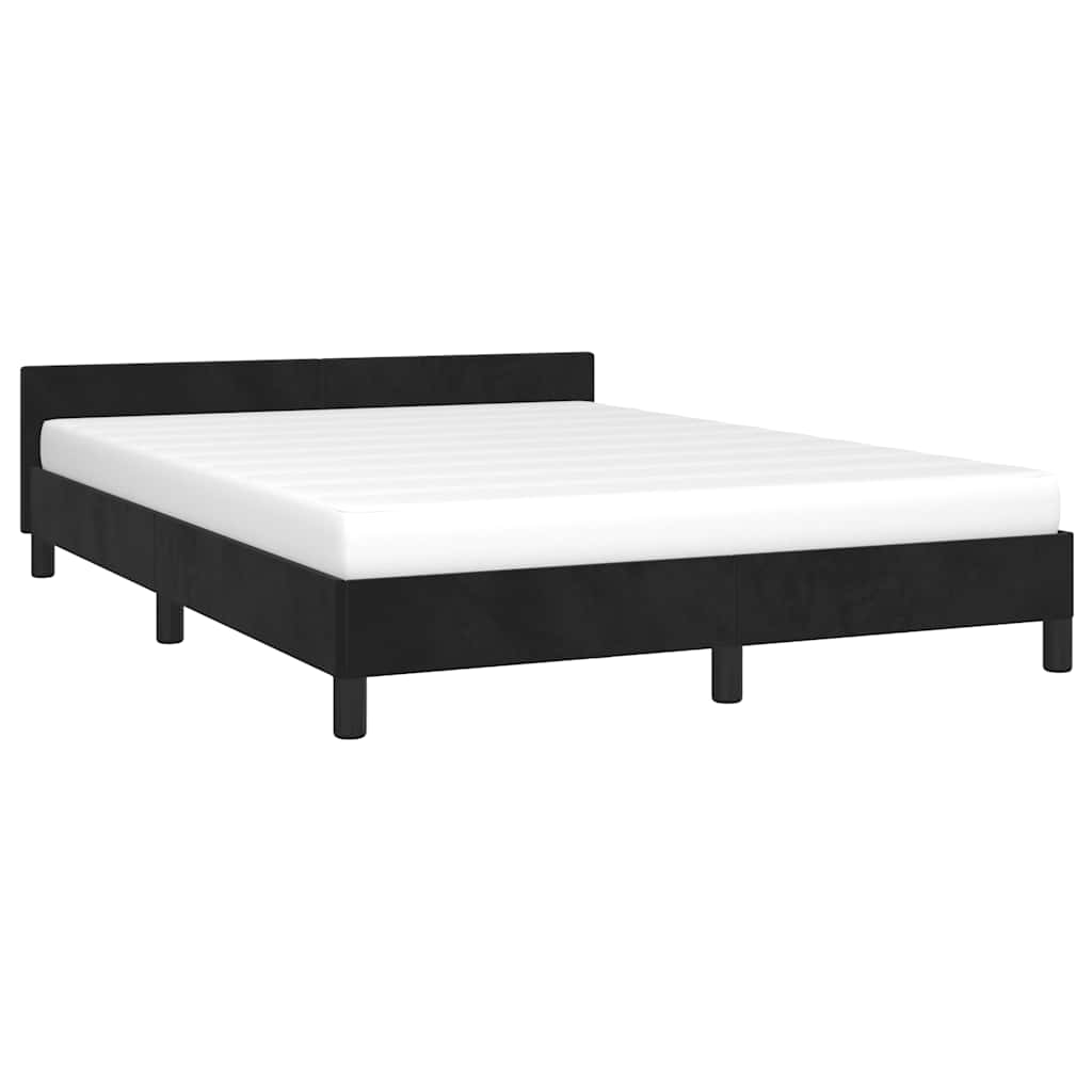 Cadre de lit sans matelas noir 140x200 cm velours - XIOS