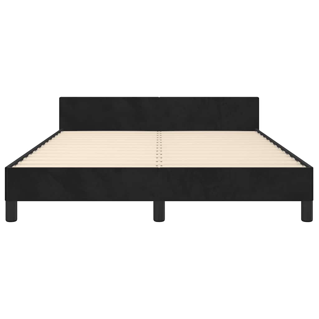 Cadre de lit sans matelas noir 140x200 cm velours - XIOS