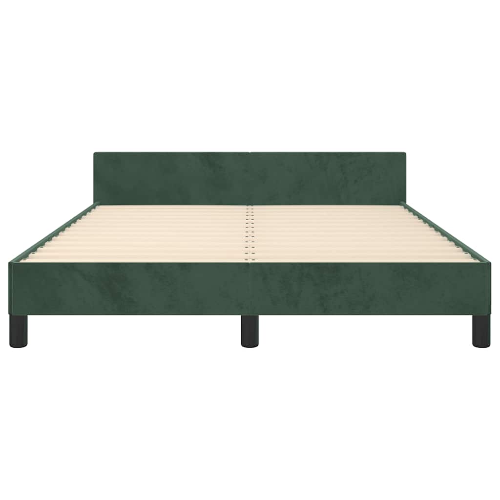 Cadre de lit sans matelas vert foncé 140x200 cm velours - XIOS