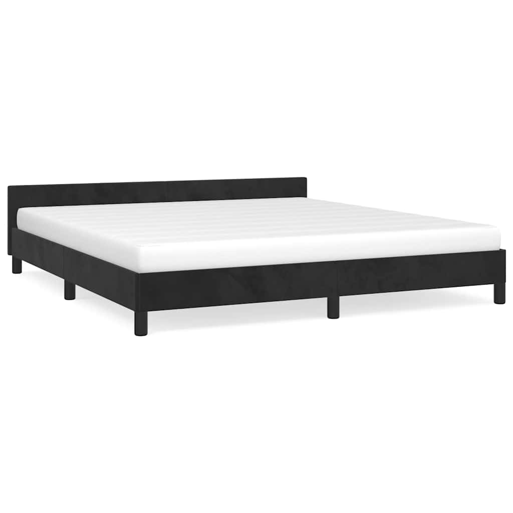Cadre de lit sans matelas noir 160x200 cm velours - XIOS