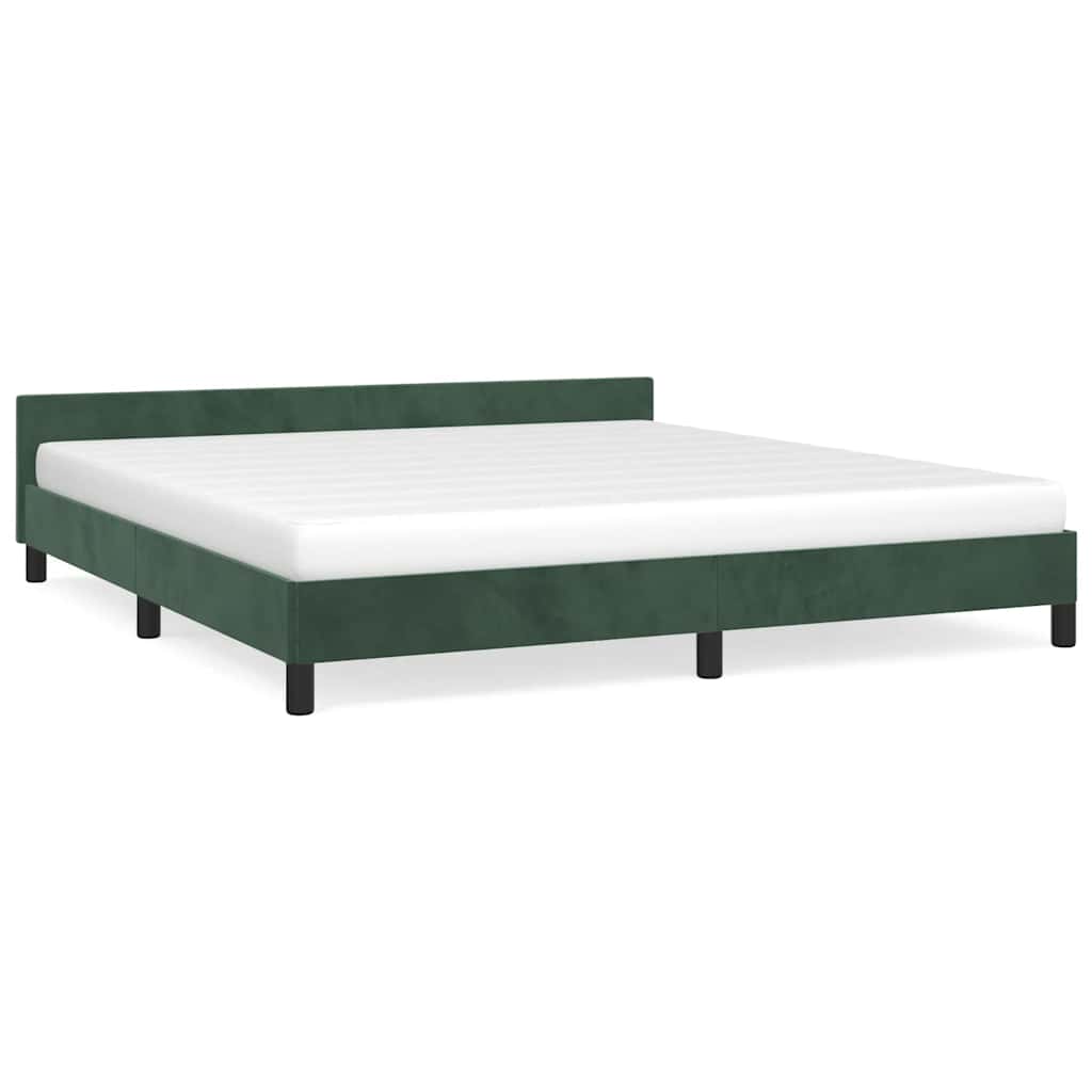 Cadre de lit sans matelas vert foncé 180x200 cm velours - XIOS