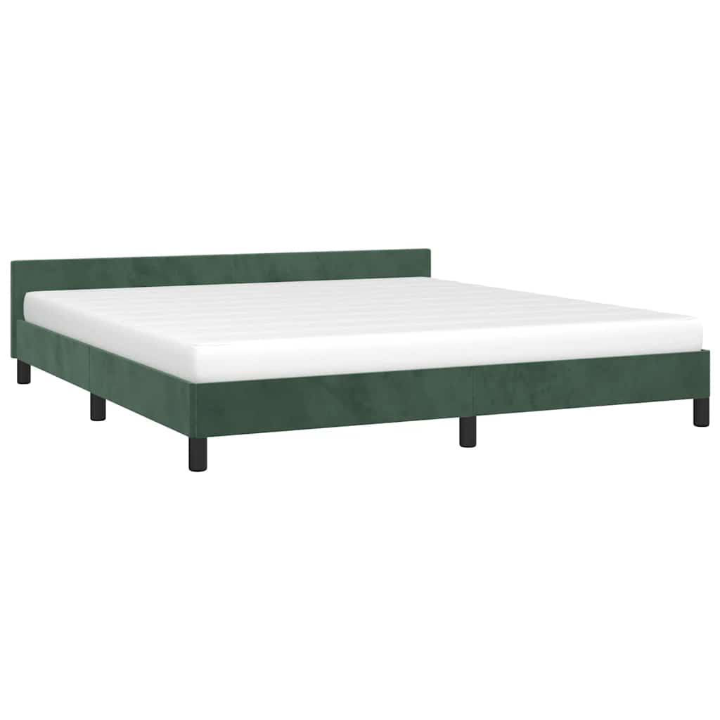 Cadre de lit sans matelas vert foncé 180x200 cm velours - XIOS