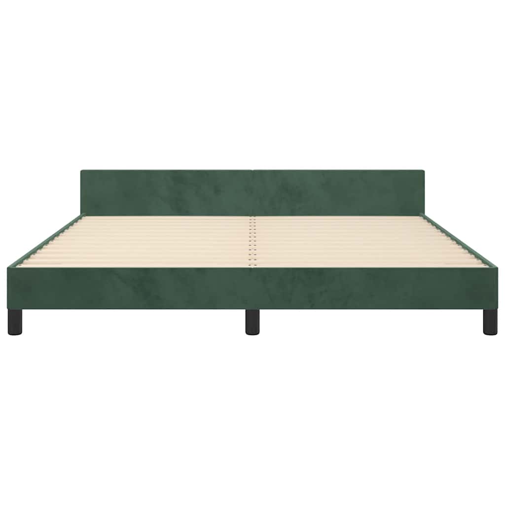Cadre de lit sans matelas vert foncé 180x200 cm velours - XIOS