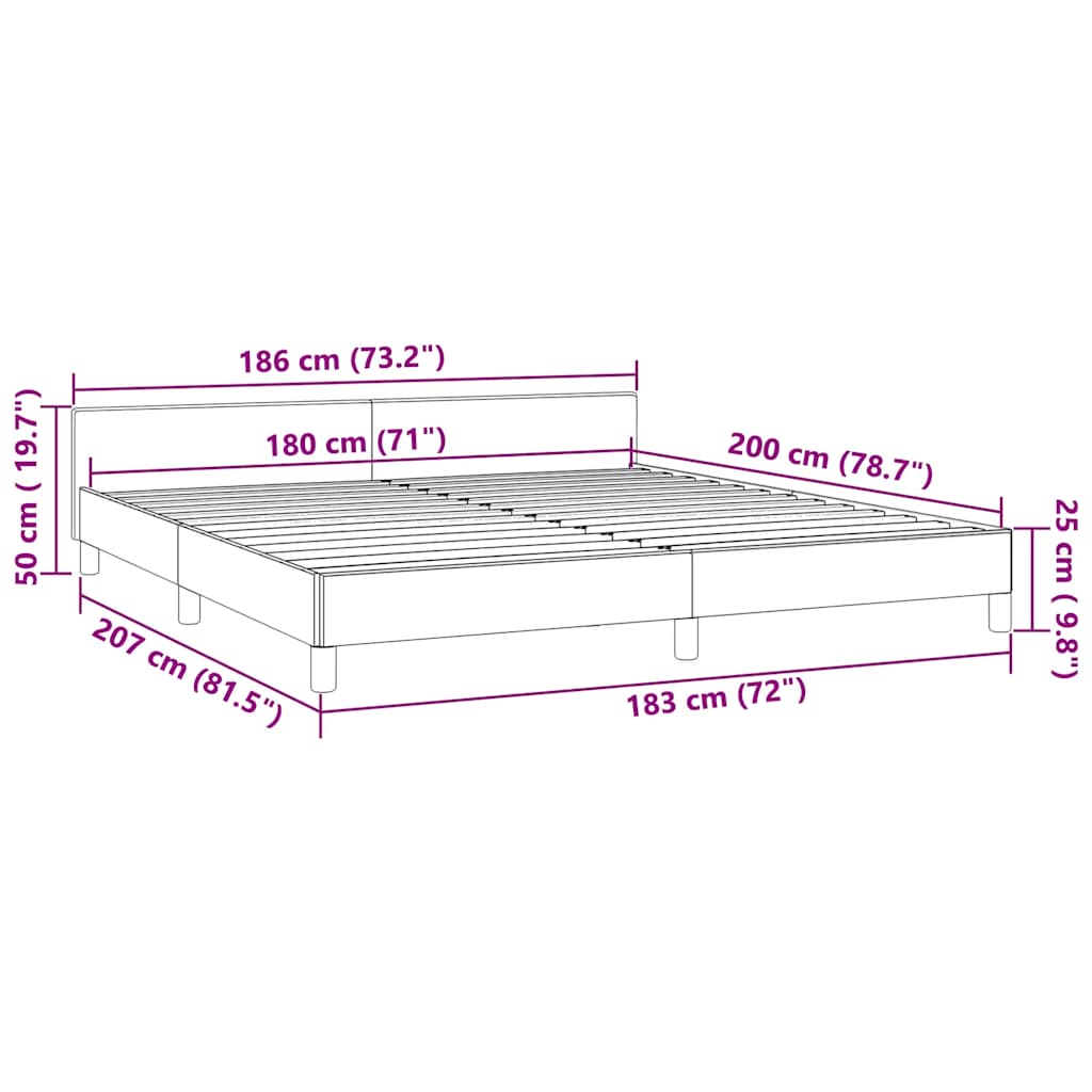 Cadre de lit sans matelas bleu foncé 180x200 cm velours - XIOS