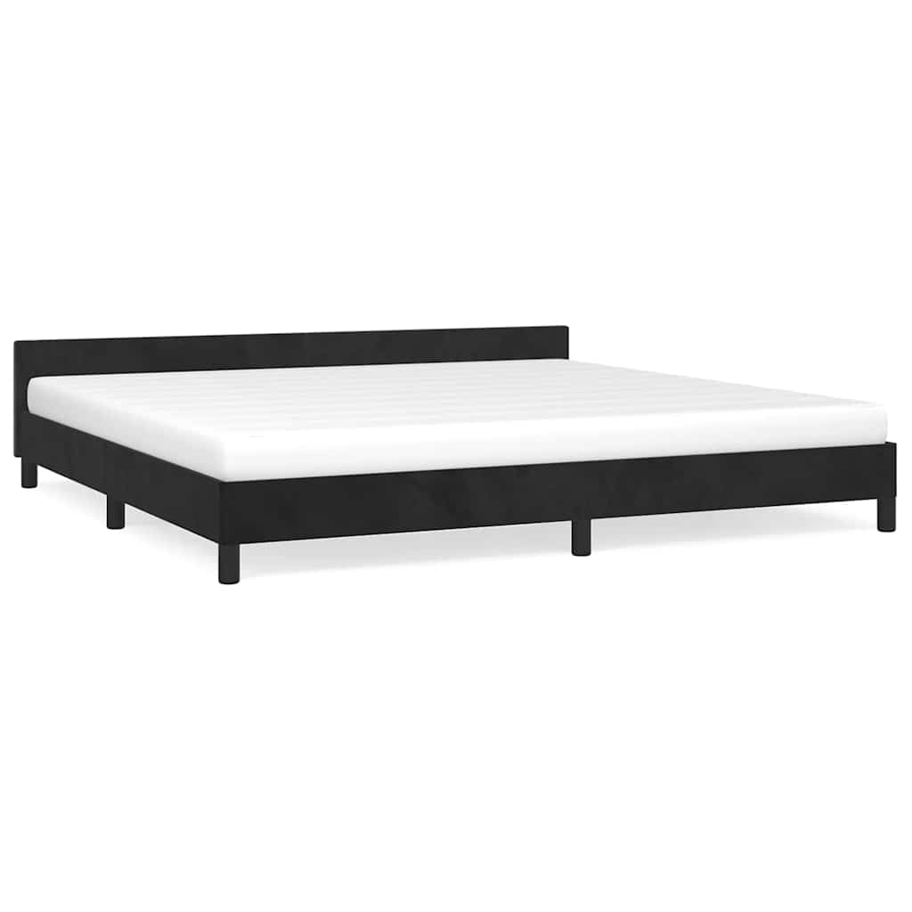 Cadre de lit sans matelas noir 200x200 cm velours - XIOS