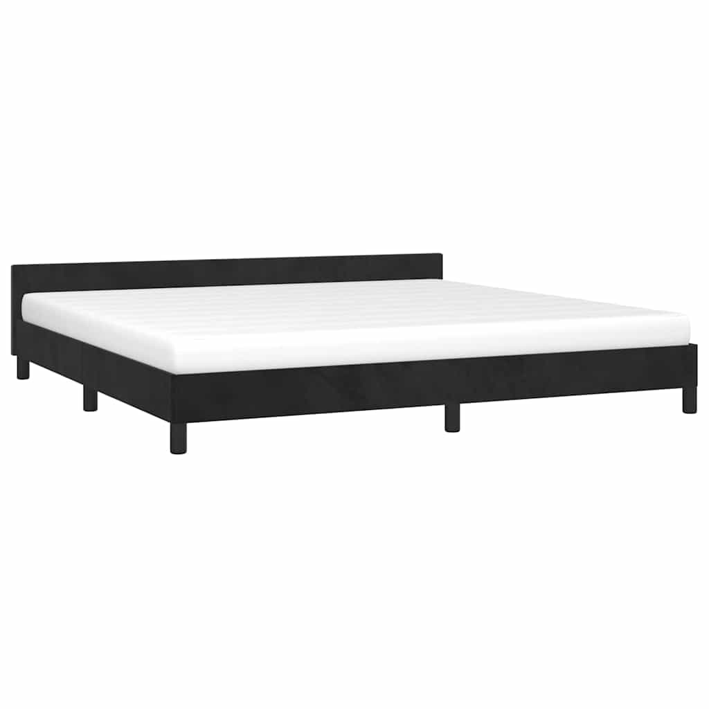 Cadre de lit sans matelas noir 200x200 cm velours - XIOS