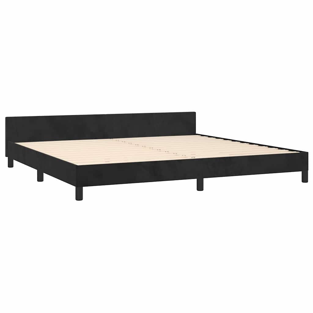 Cadre de lit sans matelas noir 200x200 cm velours - XIOS