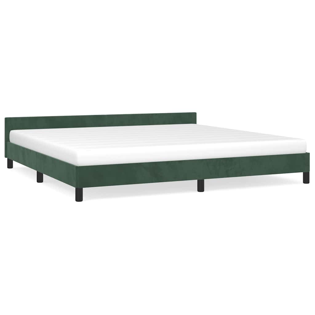 Cadre de lit sans matelas vert foncé 200x200 cm velours - XIOS