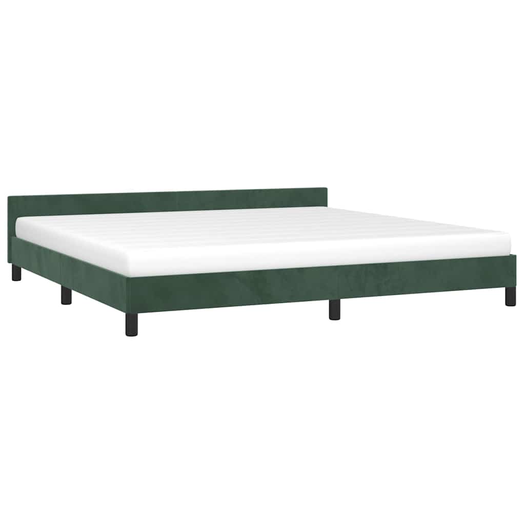 Cadre de lit sans matelas vert foncé 200x200 cm velours - XIOS