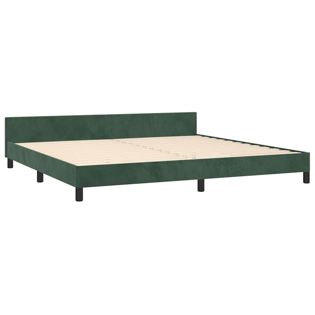Cadre de lit sans matelas vert foncé 200x200 cm velours - XIOS