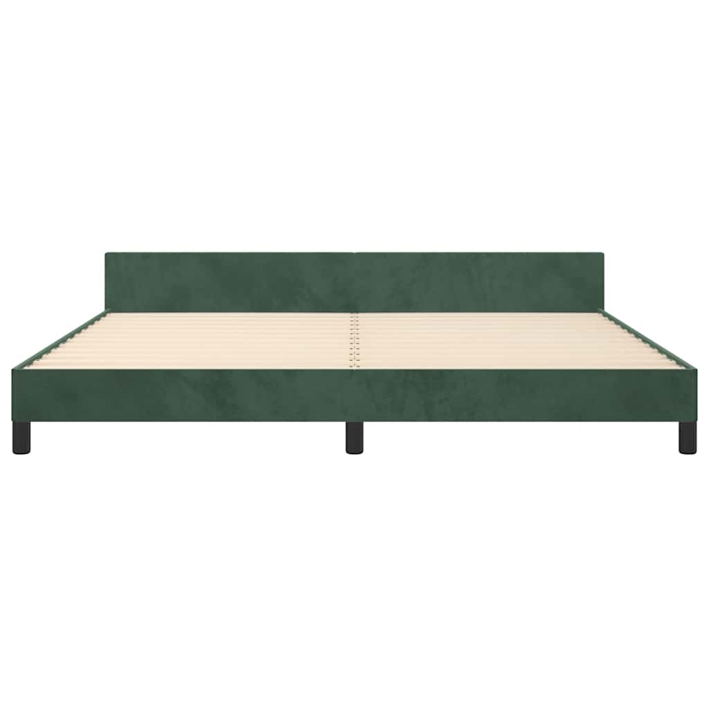 Cadre de lit sans matelas vert foncé 200x200 cm velours - XIOS