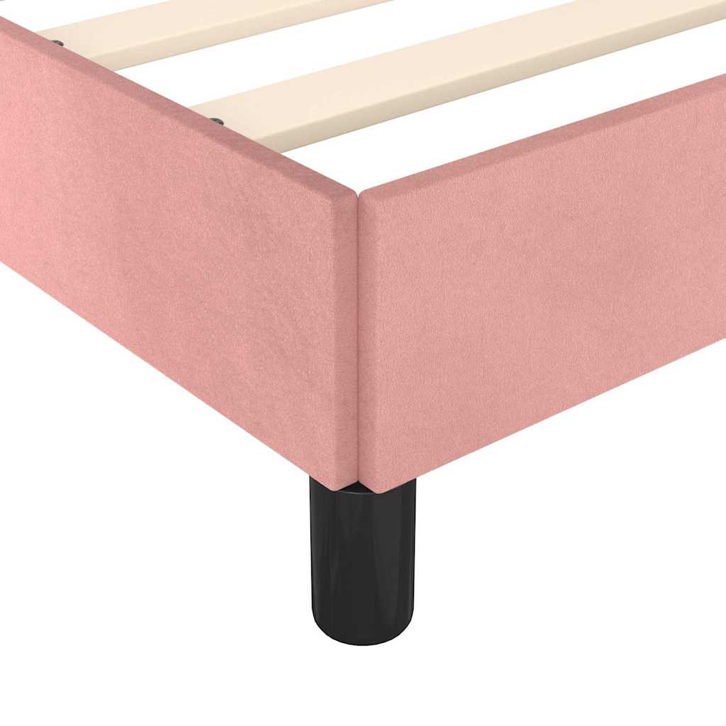 Cadre de lit et tête de lit sans matelas rose 200x200cm velours - XIOS