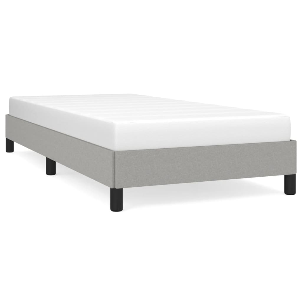 Cadre de lit sans matelas gris clair 90x190 cm tissu - XIOS