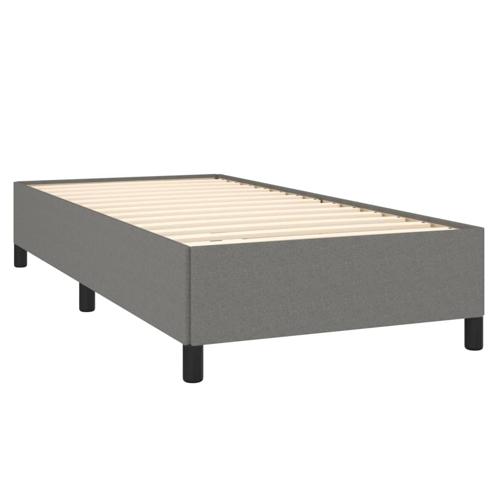 Cadre de lit sans matelas gris foncé 90x190 cm tissu simple - XIOS
