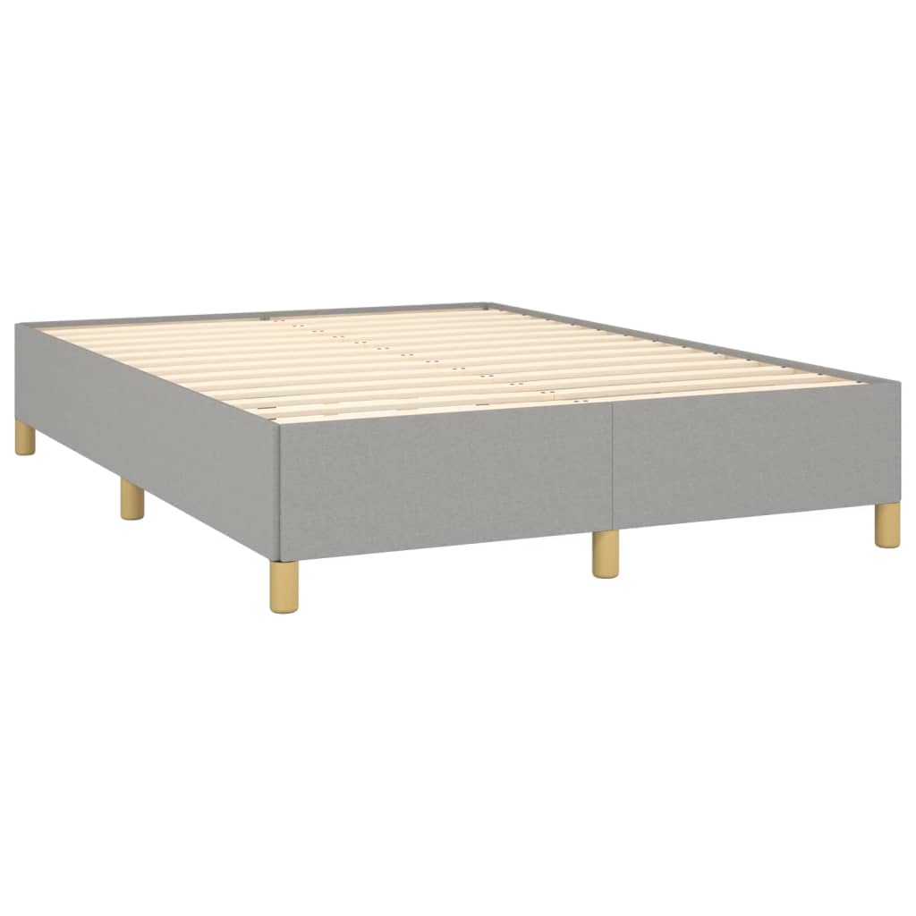 Cadre de lit sans matelas gris clair 135x190 cm tissu - XIOS