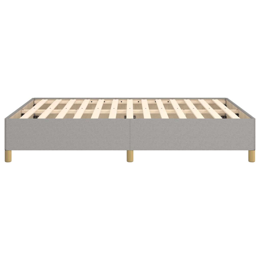 Cadre de lit sans matelas gris clair 135x190 cm tissu - XIOS