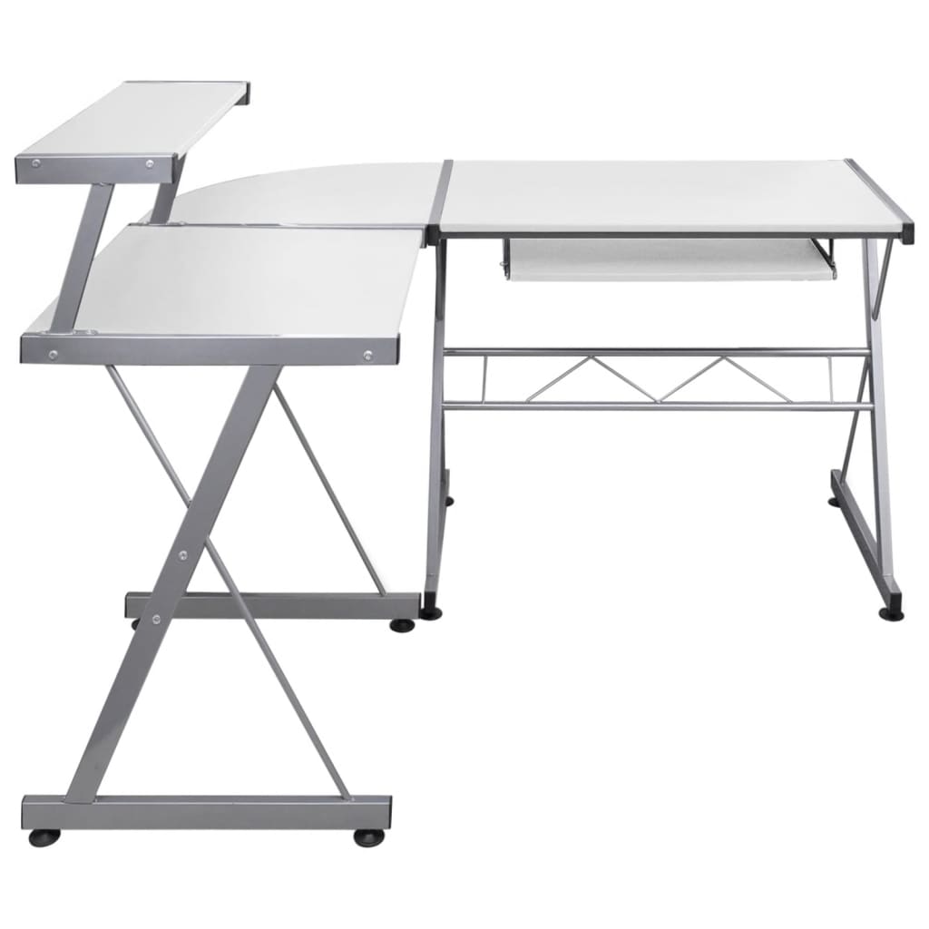 Bureau d'ordinateur d'angle Blanc 132x112x99 cm Bois ingénierie - XIOS