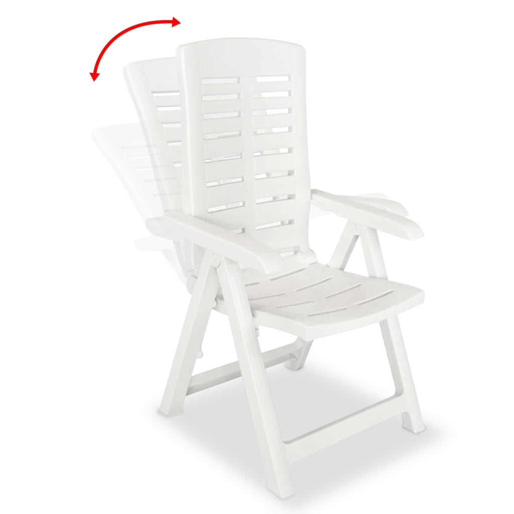Ensemble à manger de jardin 3 pcs Blanc Polypropylène