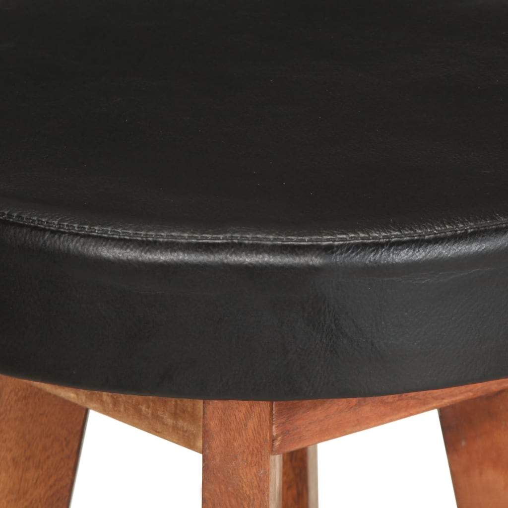 Tabourets de bar 2 pcs Cuir véritable et bois d'acacia solide - XIOS