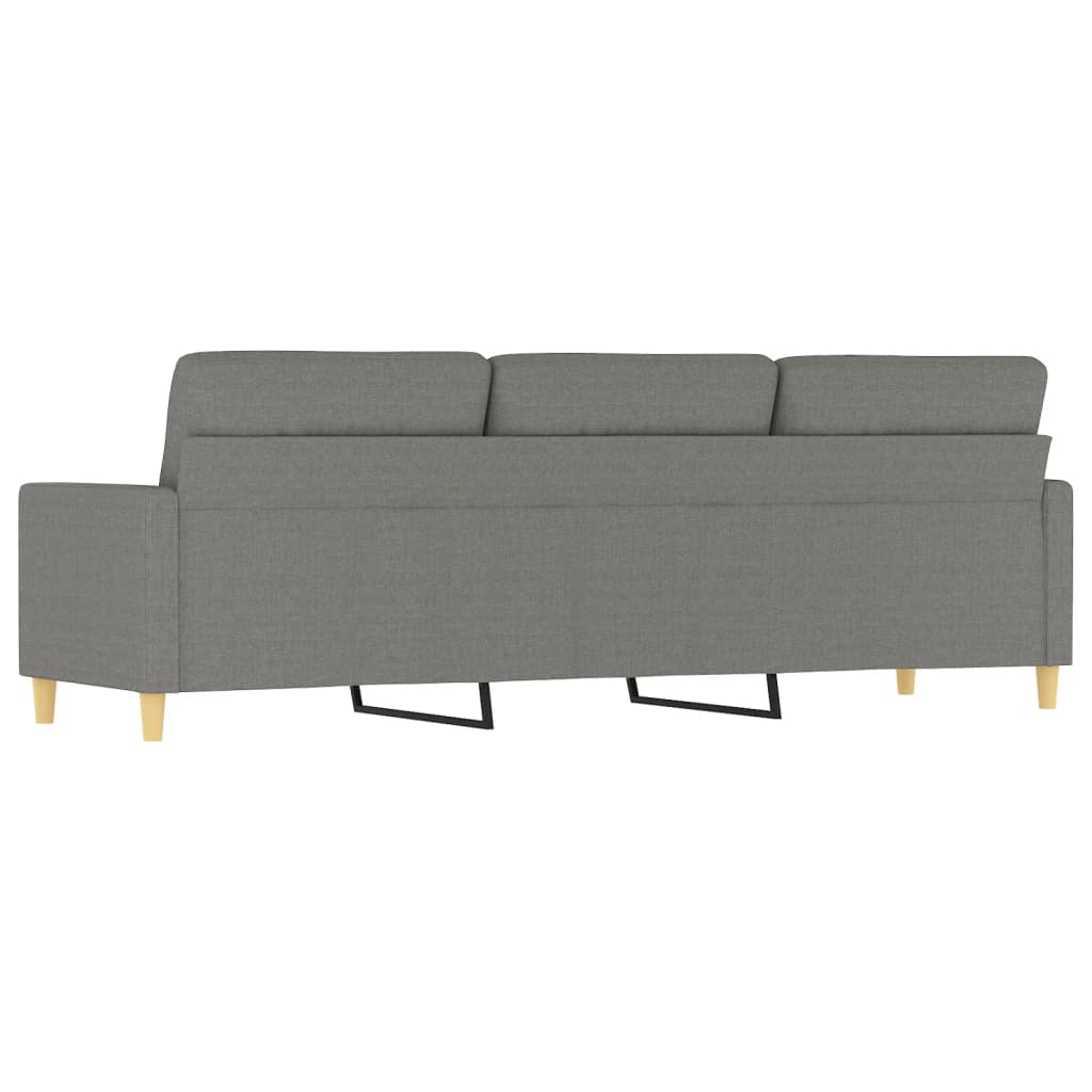 Canapé à 3 places Gris foncé 210 cm Tissu