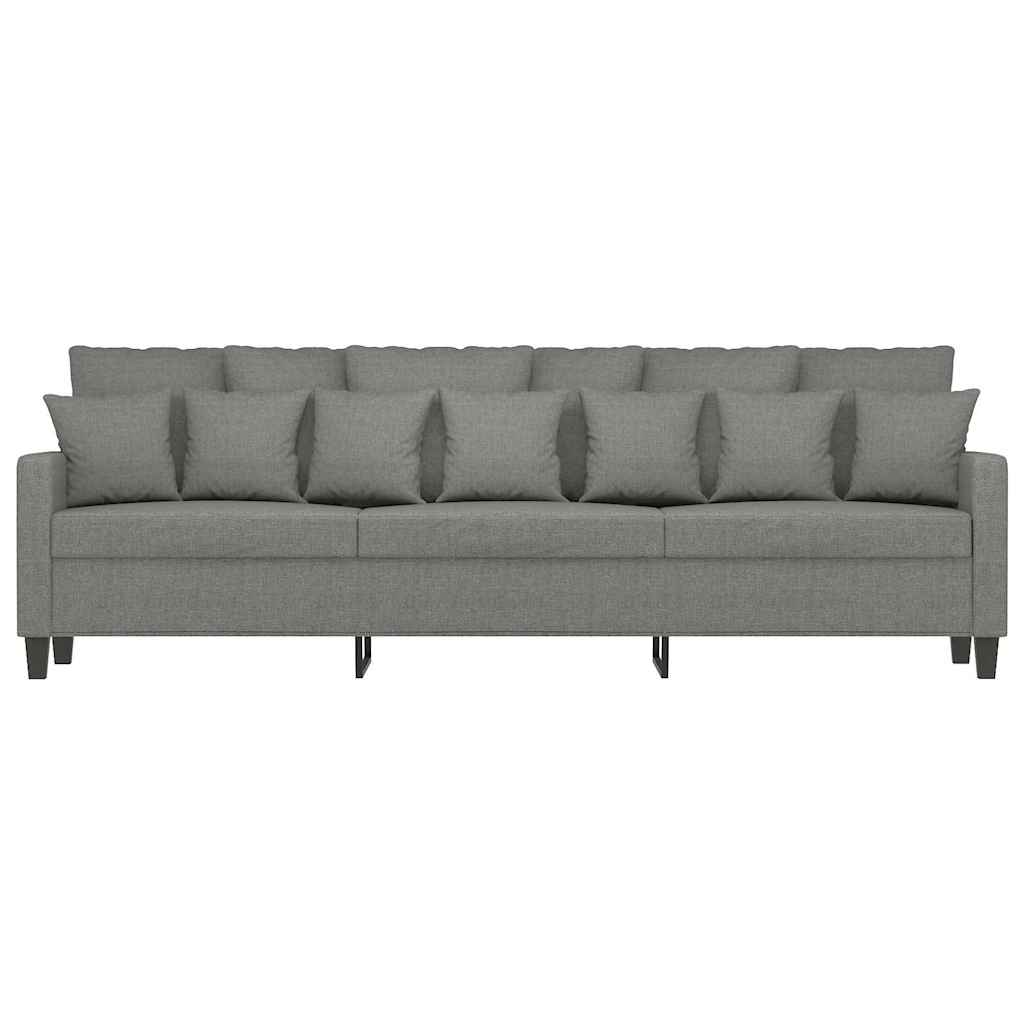Canapé à 3 places Gris foncé 210 cm Tissu