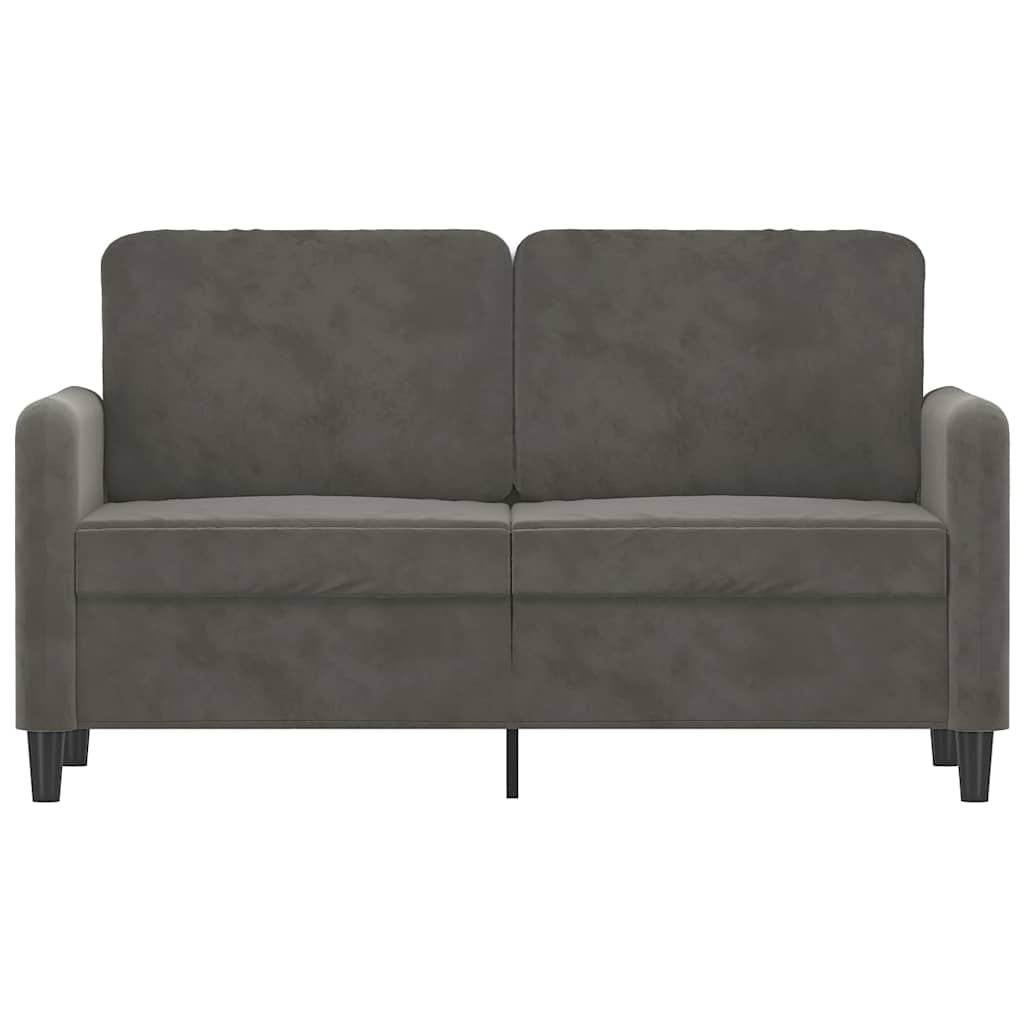 Canapé à 2 places Gris foncé 120 cm Velours