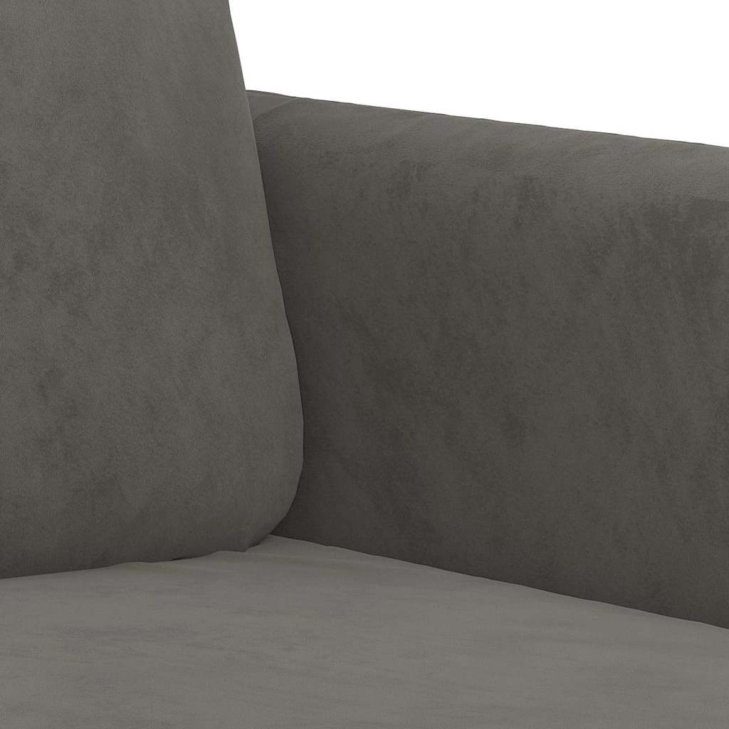 Canapé à 2 places Gris foncé 120 cm Velours