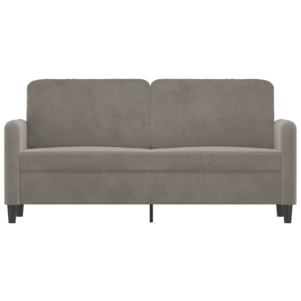 Canapé à 2 places Gris clair 140 cm Velours - XIOS