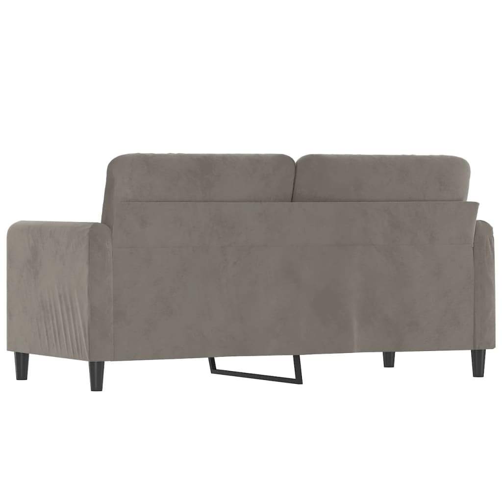 Canapé à 2 places Gris clair 140 cm Velours - XIOS