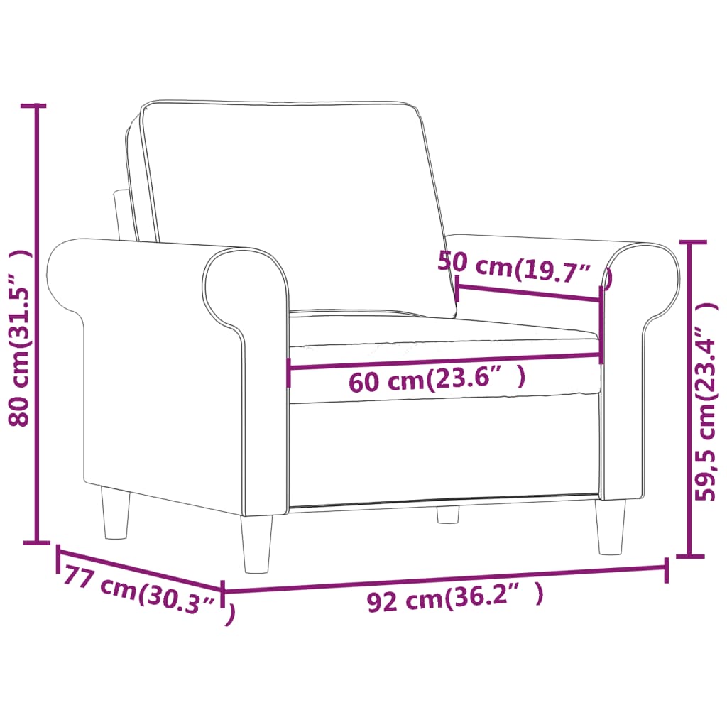 Chaise de canapé Gris clair 60 cm Tissu - XIOS