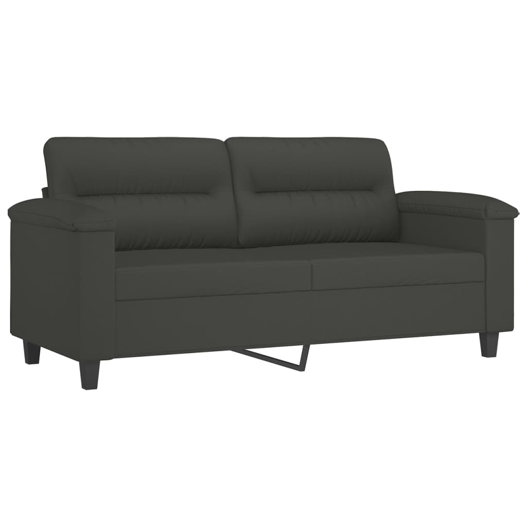Canapé à 2 places Gris foncé 140 cm Tissu microfibre - XIOS