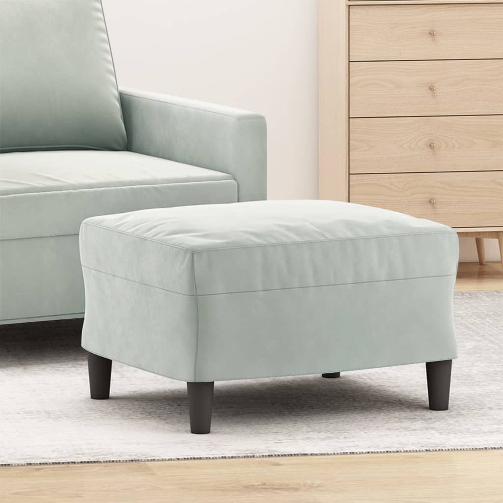 Repose-pied Gris clair 60x50x41 cm Velours - XIOS