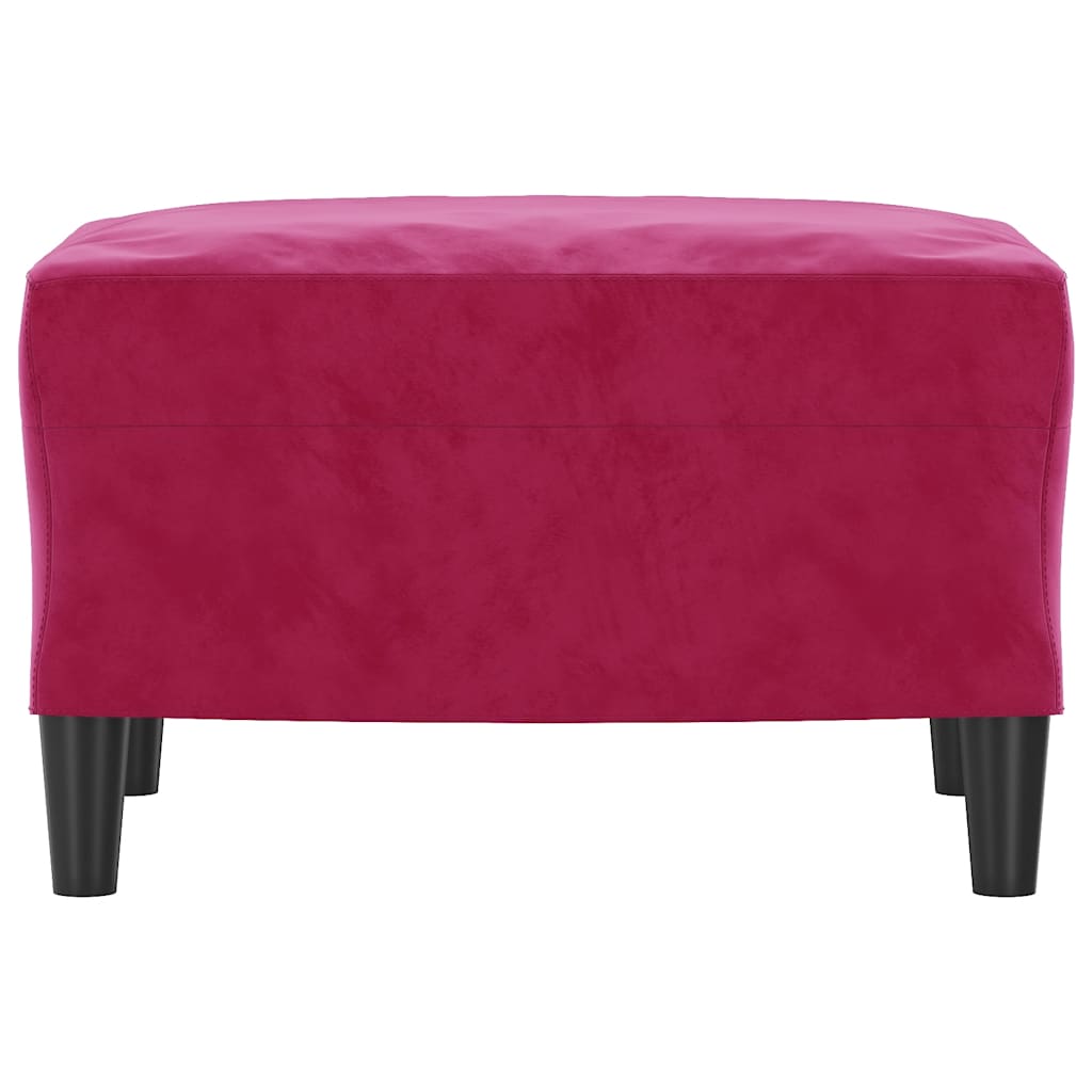 Repose-pied Rouge bordeaux 60x50x41 cm Velours - XIOS