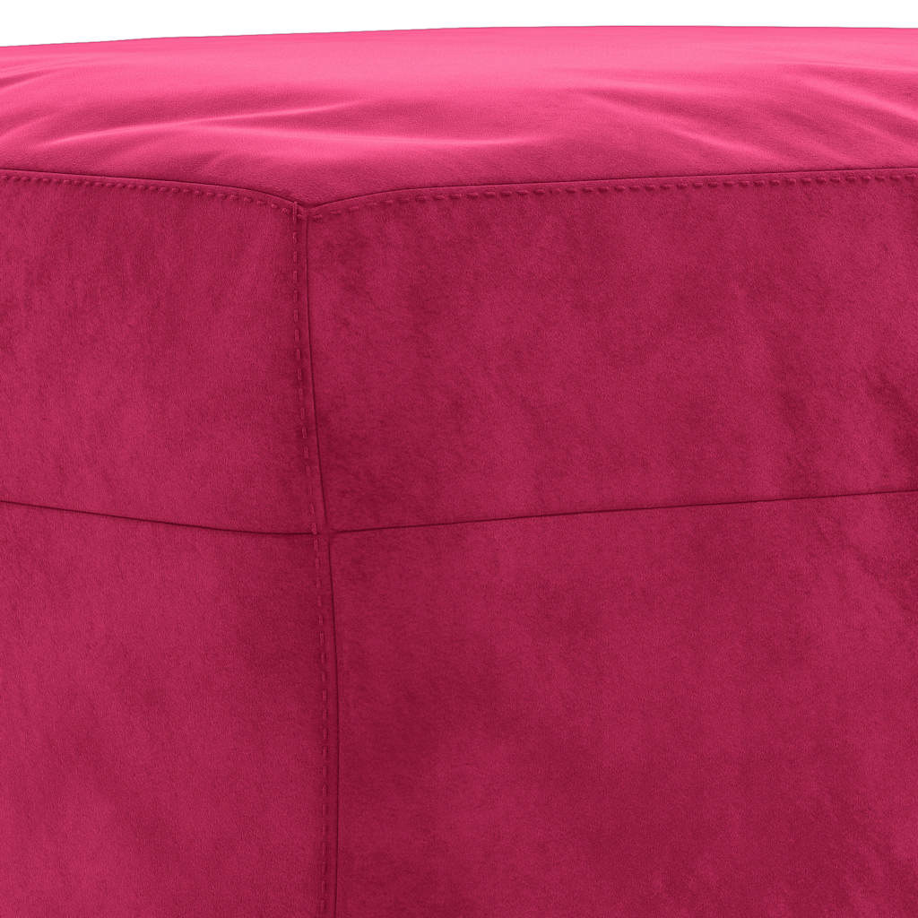 Repose-pied Rouge bordeaux 60x50x41 cm Velours - XIOS